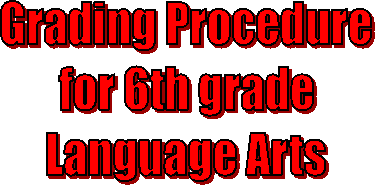 Grading Procedure
for 6th grade
Language Arts